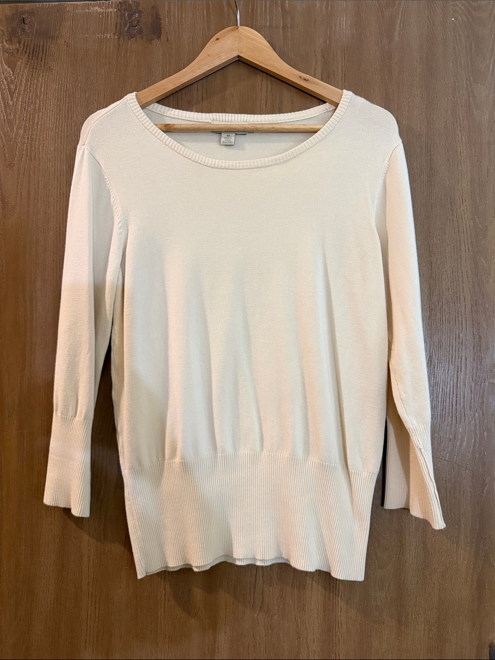 Appleseed's Off-White Scoop Neck Lightweight Sweater